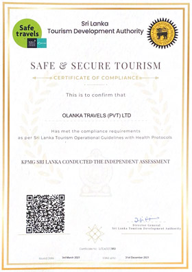 Olanka Travels Safe & Secure Travel Certificate